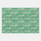 Live Laugh Love Faux Gold Lettering Pattern Inpakpapier Vel (Voorkant)