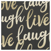 Live Laugh Love Faux Gold Lettering Pattern Stof (Close Up)