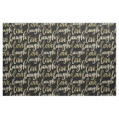 Live Laugh Love Faux Gold Lettering Pattern Stof (Fat Quarter)