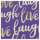 Live Laugh Love Faux Gold Lettering Pattern Stof (Close Up)