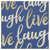 Live Laugh Love Faux Gold Lettering Pattern Stof (Close Up)