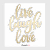 Live Laugh Love Faux Gold Lettering Sticker (Vel)