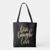 Live Laugh Love Faux Gold Lettering Tote Bag (Achterkant)