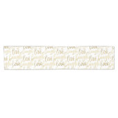 Live Laugh Love Faux Gold Lettering White Korte Tafelloper (Horizontaal)
