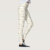 Live Laugh Love Faux Gold Lettering White Leggings (Rechts)