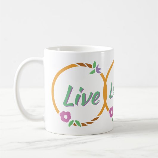 Live Laugh Love Flower Ring Koffiemok (Links)