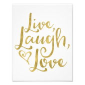 Live, Laugh, Love Foto Afdruk (Voorkant)