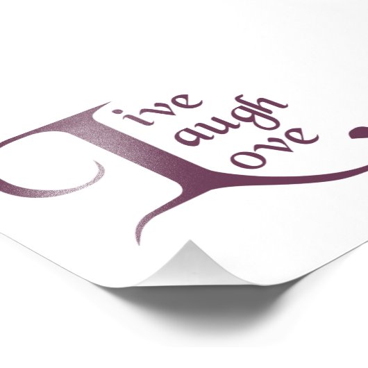 Live, Laugh, Love Foto Afdruk (Hoek)