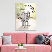 Live Laugh Love Foto en Familienaam Canvas Afdruk (Insitu (Woonkamer))