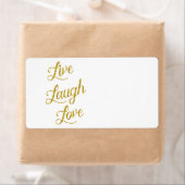 Live Laugh Love Gold Faux Glitter Metallic Sequins Etiket (Insitu)