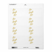 Live Laugh Love Gold Faux Glitter Metallic Sequins Etiket (Full Sheet)