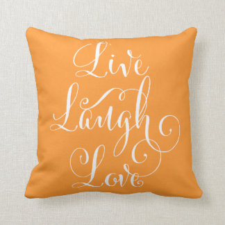 Live Laugh Love gooit kussen - oranje