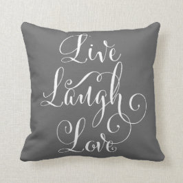 Live Laugh Love gooit kussens met houtskool