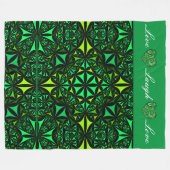 Live Laugh Love Green Fractal Fleece Blanket Deken (Voorkant (Horizontaal))