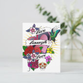 Live Laugh Love Heart Tattoo Design Briefkaart (Staand voorkant)