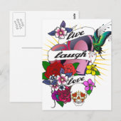 Live Laugh Love Heart Tattoo Design Briefkaart (Voorkant / Achterkant)