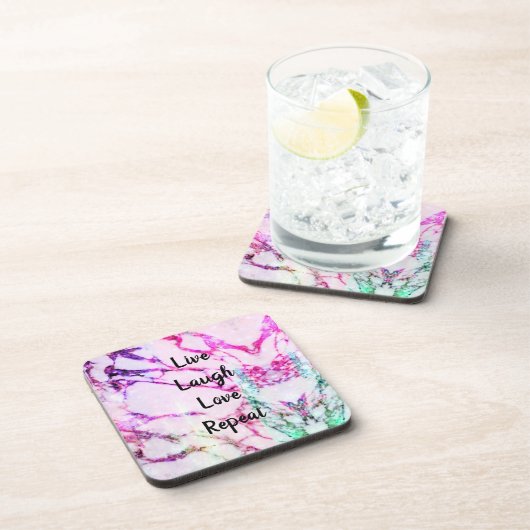 Live, Laugh, Love, Herhaal Hard plastic onderzette Bier Onderzetter (Rechterzijde)