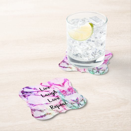 Live Laugh Love Herhaal Marble Paper Onderzetters (Insitu)