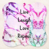 Live Laugh Love Herhaal Marble Paper Onderzetters (Voorkant)