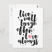 Live Laugh Love - Inspirerend Kaart (Voorkant / Achterkant)