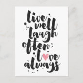Live Laugh Love - Inspirerend Kaart (Voorkant)