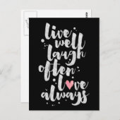 Live Laugh Love - Inspirerend Kaart (Voorkant / Achterkant)
