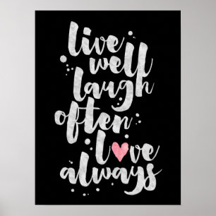 Live Laugh Love - Inspirerend Poster