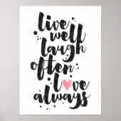 Live Laugh Love - Inspirerend Poster (Voorkant)