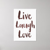 Live Laugh Love inspirerend quote Canvas Afdruk (Voorkant)