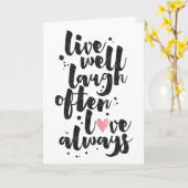 Live Laugh Love - Inspirerend Wenskaart Kaart (Gele Bloem)