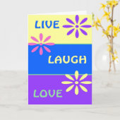 Live Laugh Love Kaart (Gele Bloem)