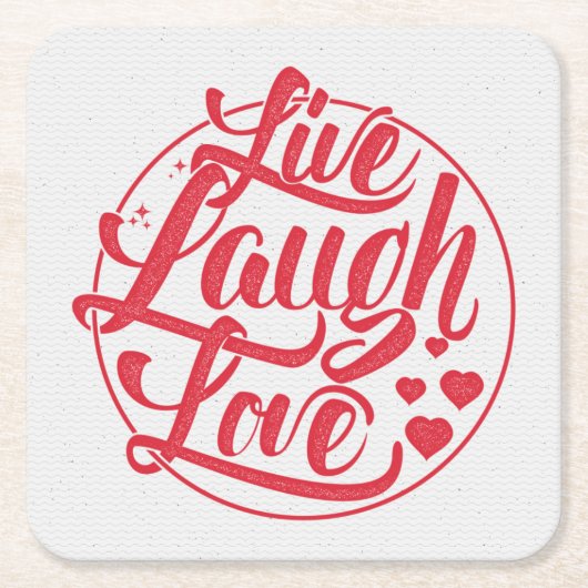 Live Laugh Love Kartonnen Onderzetters (Voorkant)