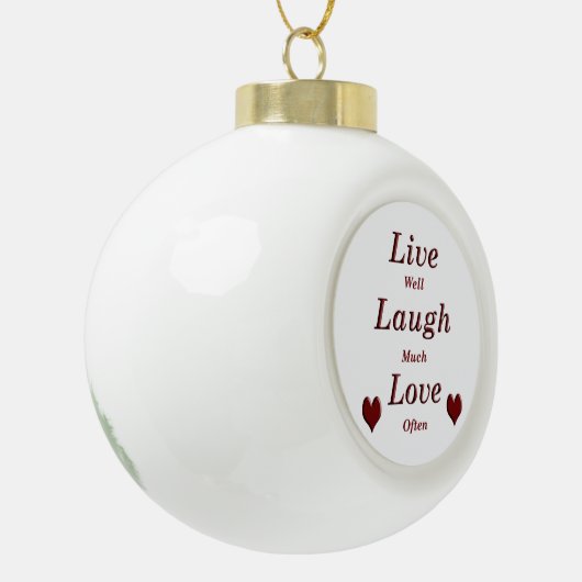 Live Laugh Love Keramische Bal Ornament (Links)