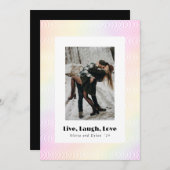 Live Laugh Love | Kerstkaart voor stel met guilloc (Voorkant / Achterkant)