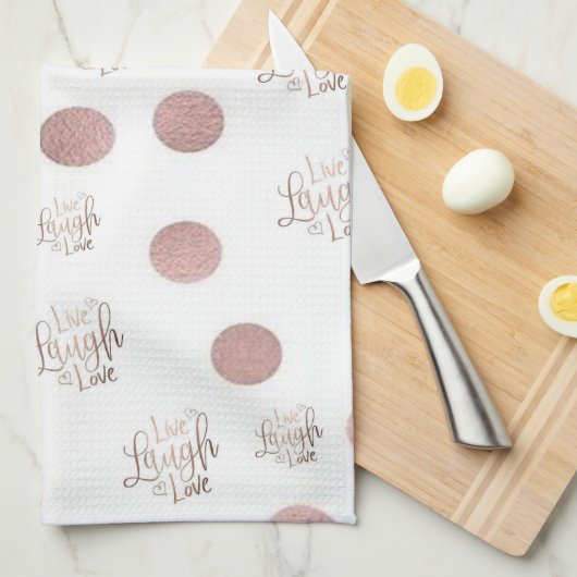 Live Laugh Love Kitchen Hand Towel Theedoek (Quarter Fold)