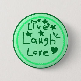 Live Laugh Love Knop Positieve Bevestigingsbadge Ronde Button 5,7 Cm