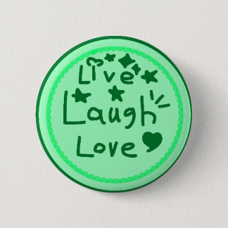 Live Laugh Love Knop Positieve Bevestigingsbadge Ronde Button 5,7 Cm