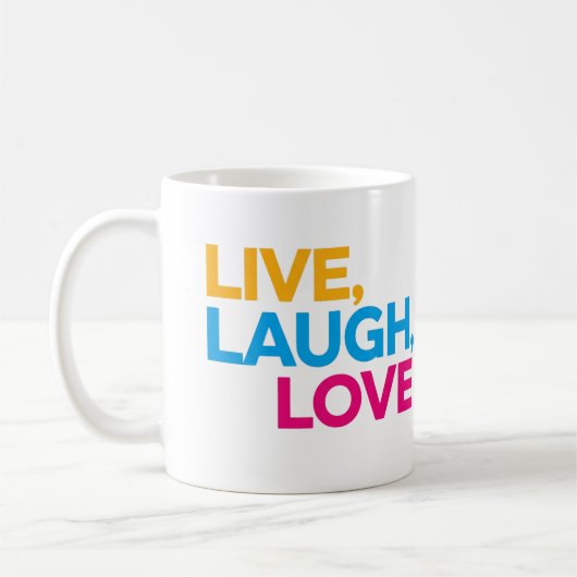 Live, Laugh, Love Koffiemok (Links)