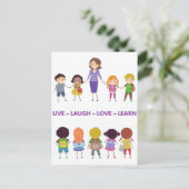 Live ~ Laugh ~ Love ~ Learn School Teacher Briefkaart (Staand voorkant)