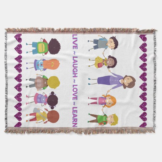 Live ~ Laugh ~ Love ~ Learn School Teacher Deken (Voorkant)