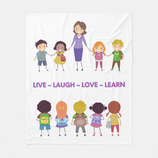 Live ~ Laugh ~ Love ~ Learn School Teacher Fleece Deken (Voorkant)