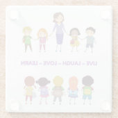 Live ~ Laugh ~ Love ~ Learn School Teacher Glazen Onderzetter (Achterkant)