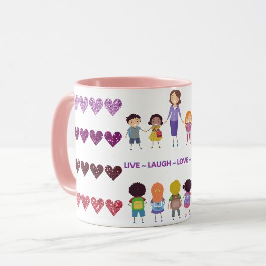 Live ~ Laugh ~ Love ~ Learn School Teacher Mok (Voorkant links)