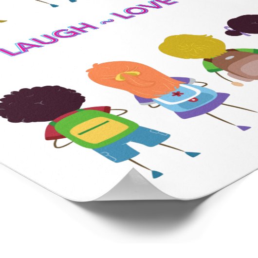 Live ~ Laugh ~ Love ~ Learn School Teacher Poster (Hoek)