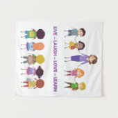 Live ~ Laugh ~ Love ~ Learn School Teacher Wandkleed (Voorkant (horizontaal))