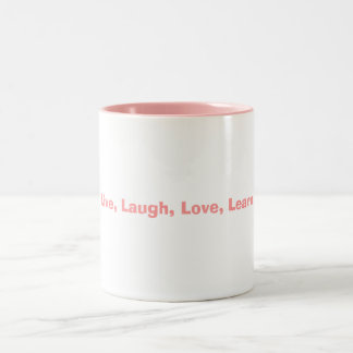Live, Laugh, Love, Learn Tweekleurige Koffiemok
