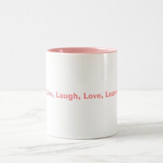 Live, Laugh, Love, Learn Tweekleurige Koffiemok (Center)