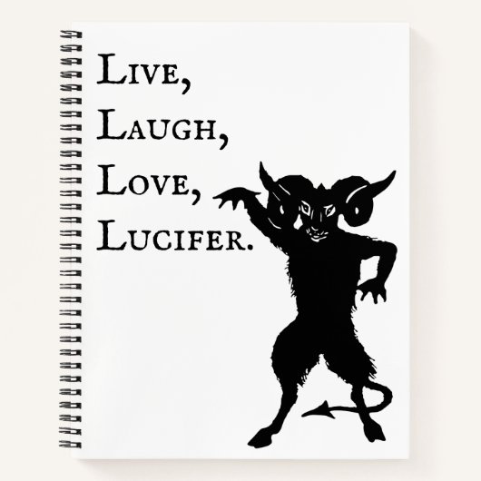 Live, Laugh, Love, Lucifer Notitieboek (Voorkant)