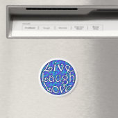 Live Laugh Love Magnet op Blue Floral (Insitu (Vaatwasser))