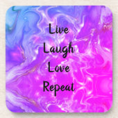 Live Laugh Love Marmer Set van 6 Onderzetters (Voorkant)